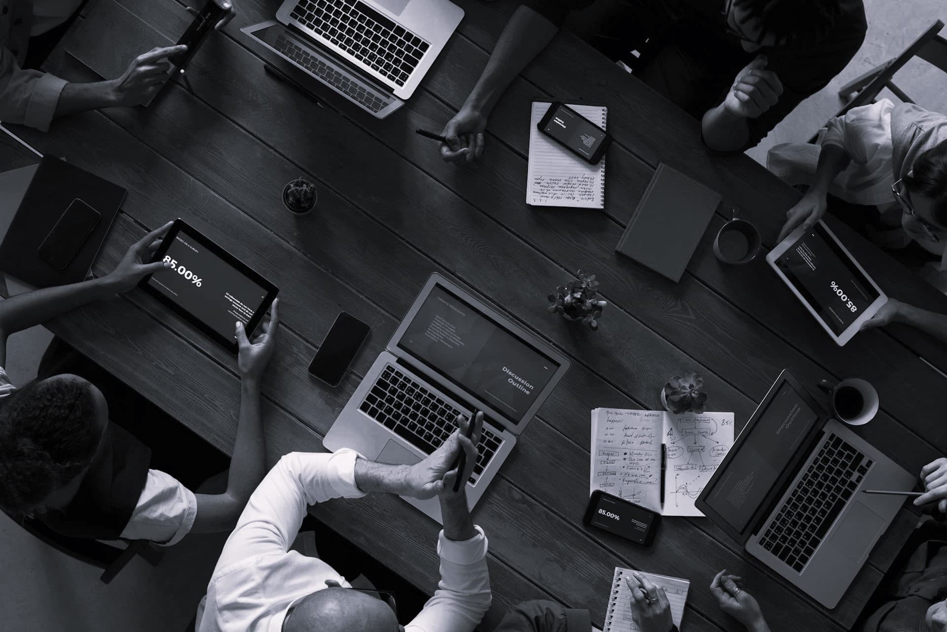 Modern office space with team collaboration